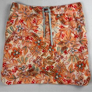 RipSkirt Women's Knee Length Floral Skirt Orange Large